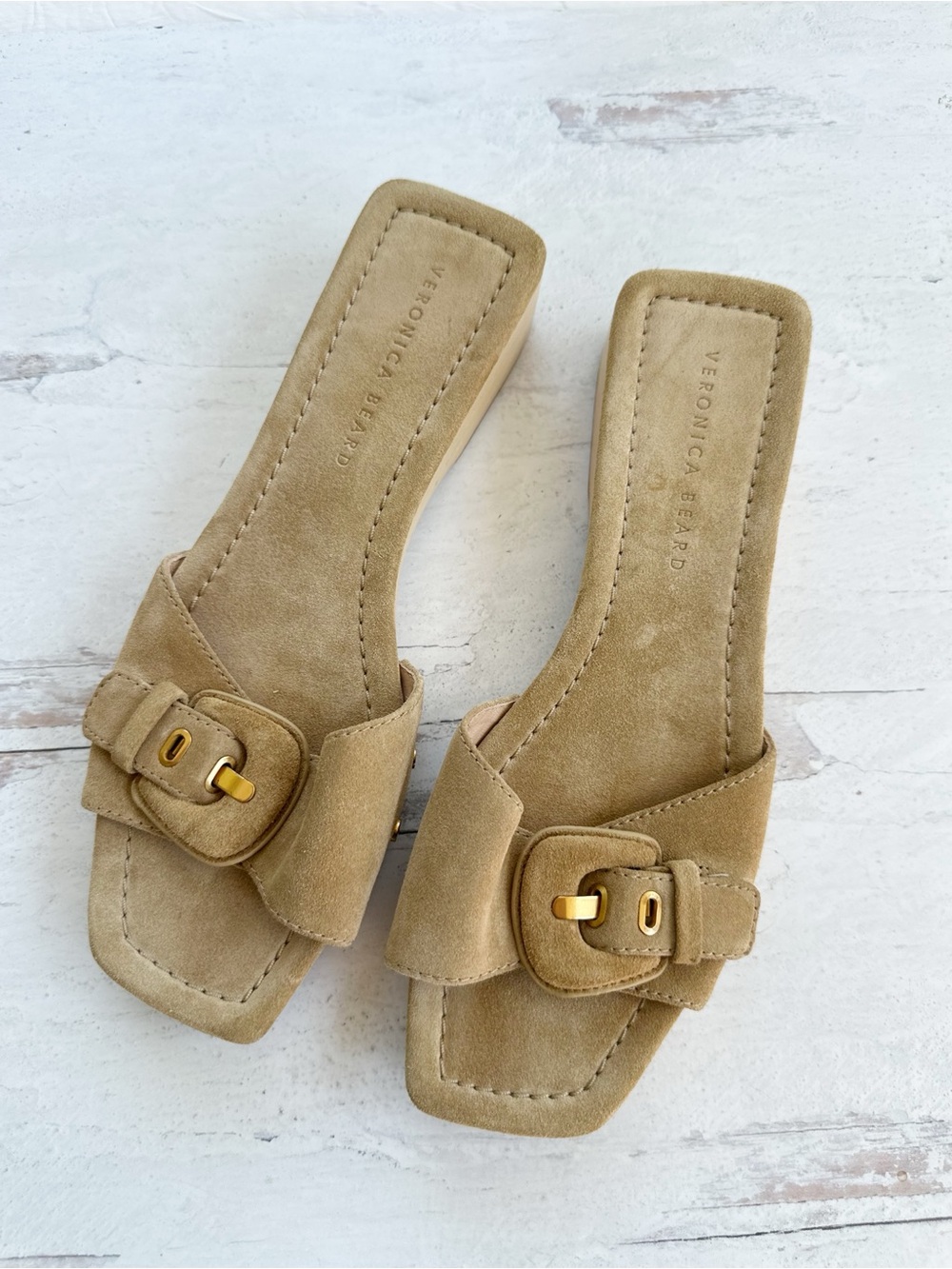 Veronica Beard • Suede Buckle Sandals
